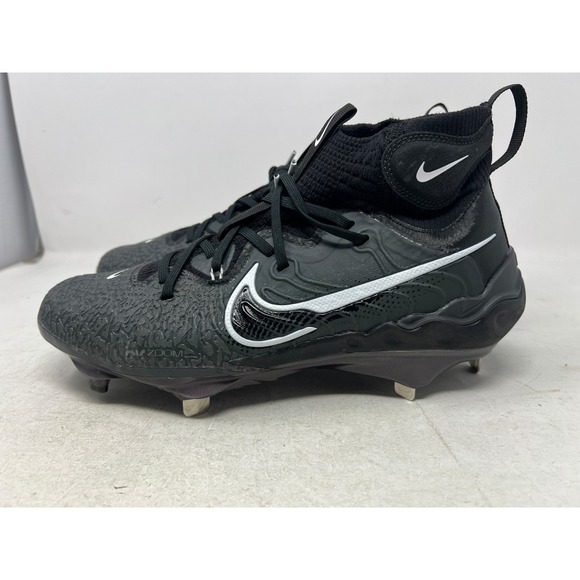Nike Alpha Huarache NXT Metal Baseball Cleats Black Smoke Gray Mens Size 9